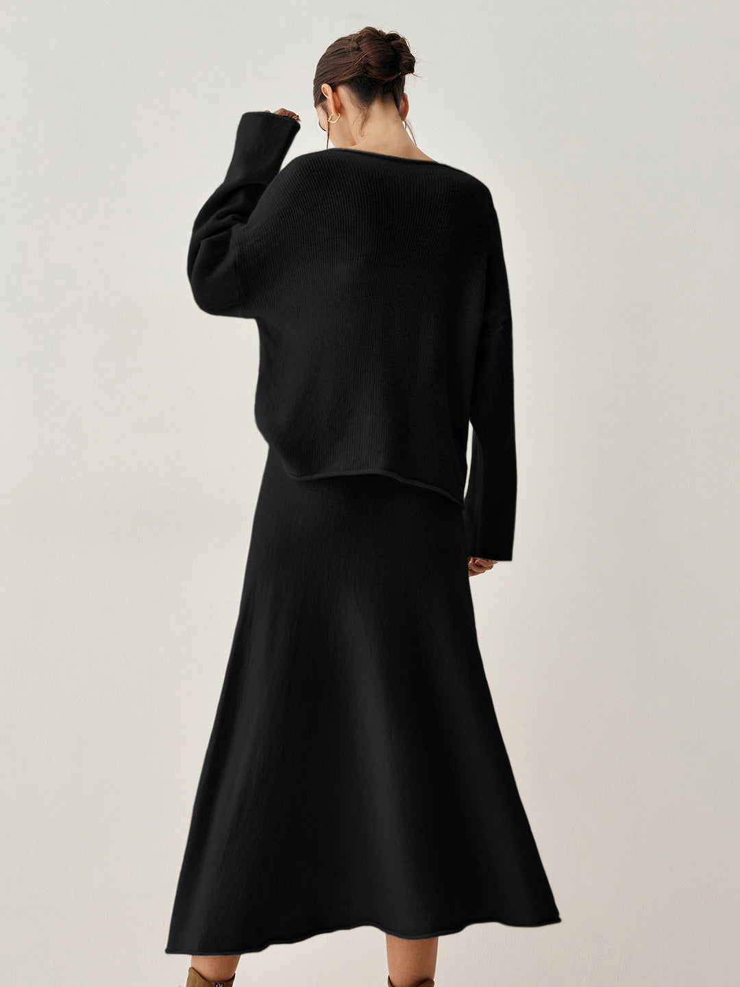 Set met oversized trui en lange rok