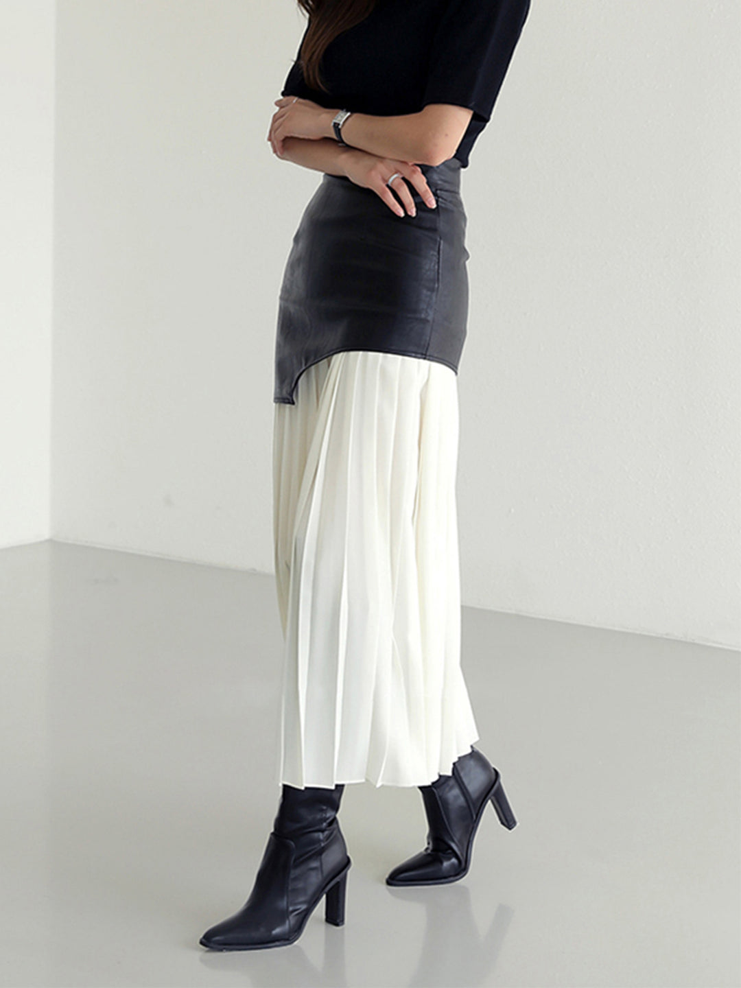Luxe Rok met Contrast Texturen