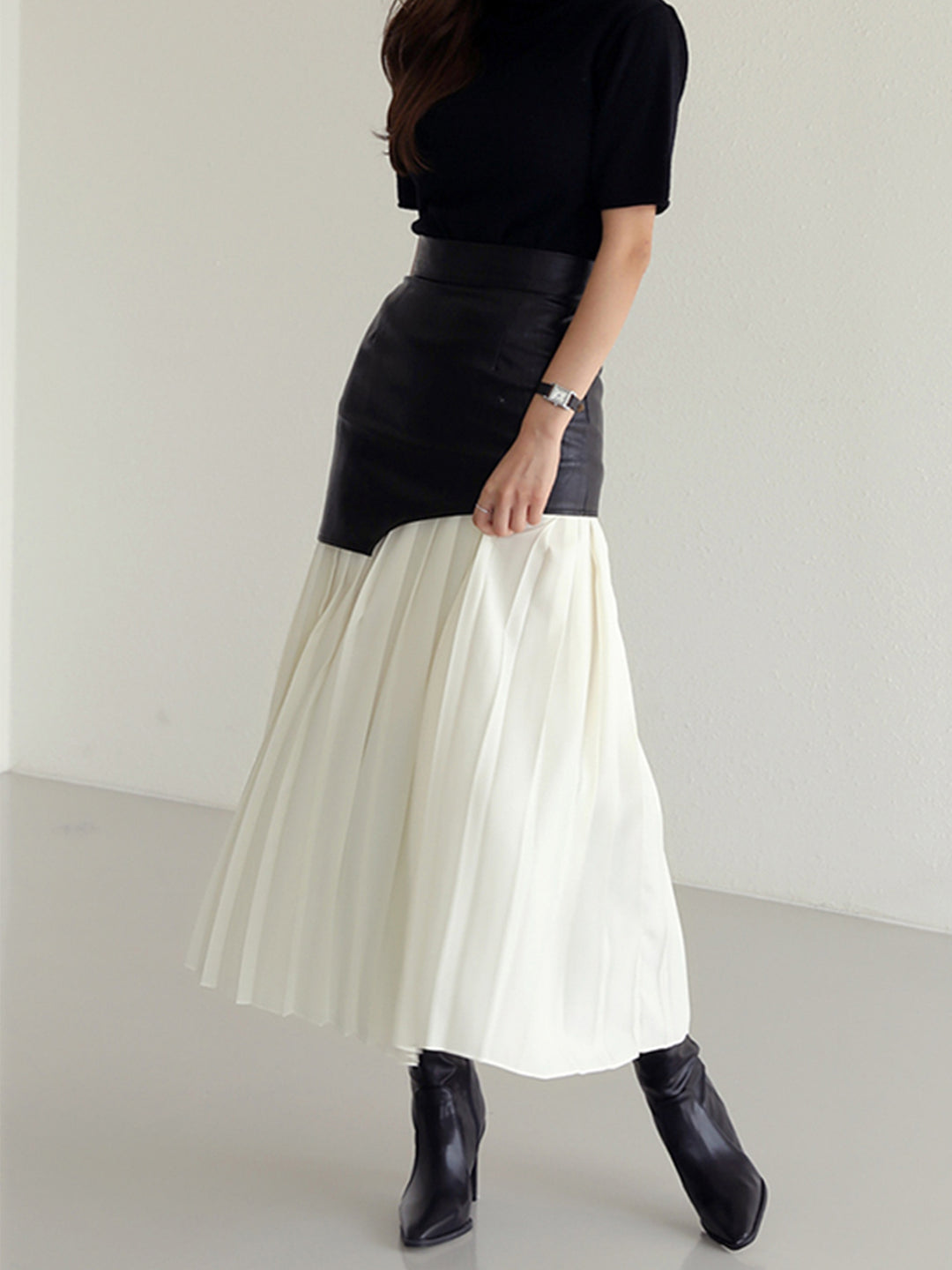 Luxe Rok met Contrast Texturen
