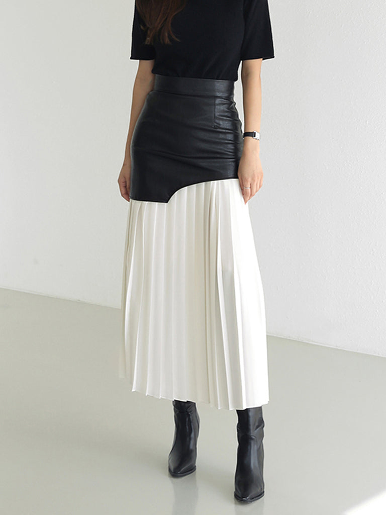 Luxe Rok met Contrast Texturen
