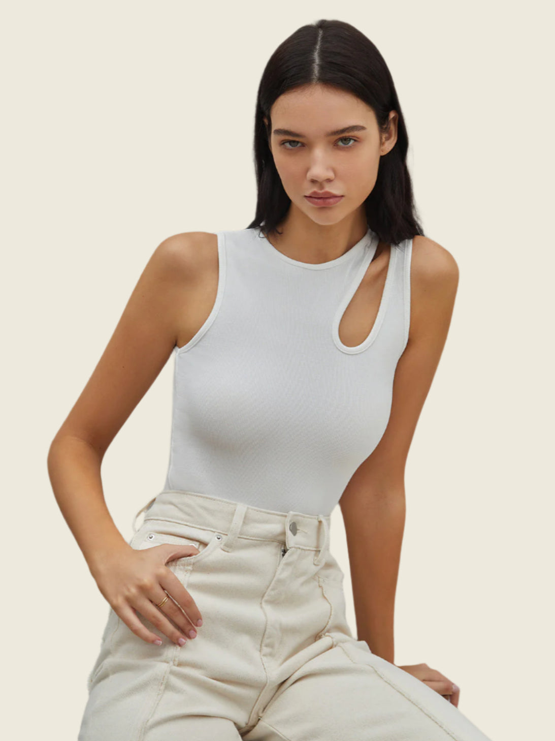 Asymmetrische Cutout Top
