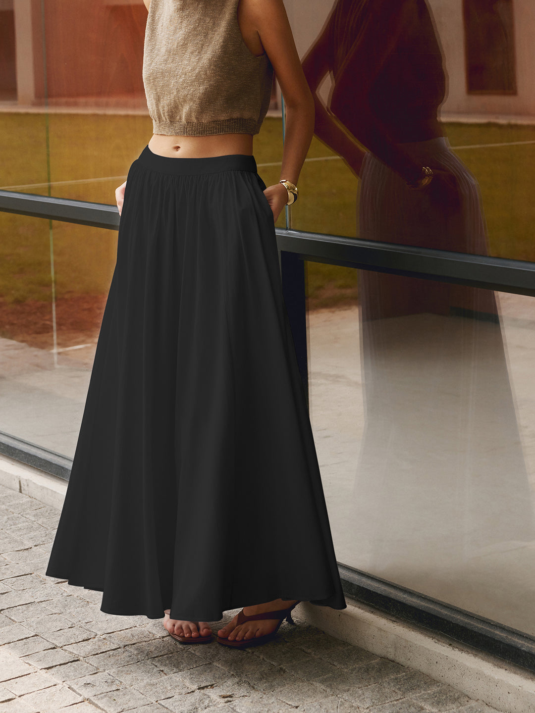 Elegante Uitlopende Maxi-Rok