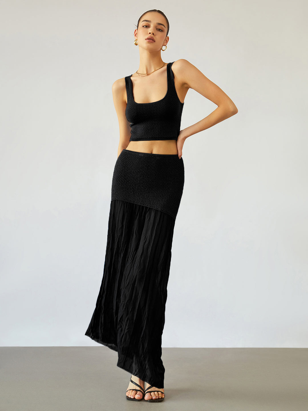 Maxi-Rok met Transparant Contrast