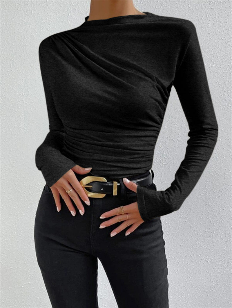 Gedrapeerd top met lange mouwen