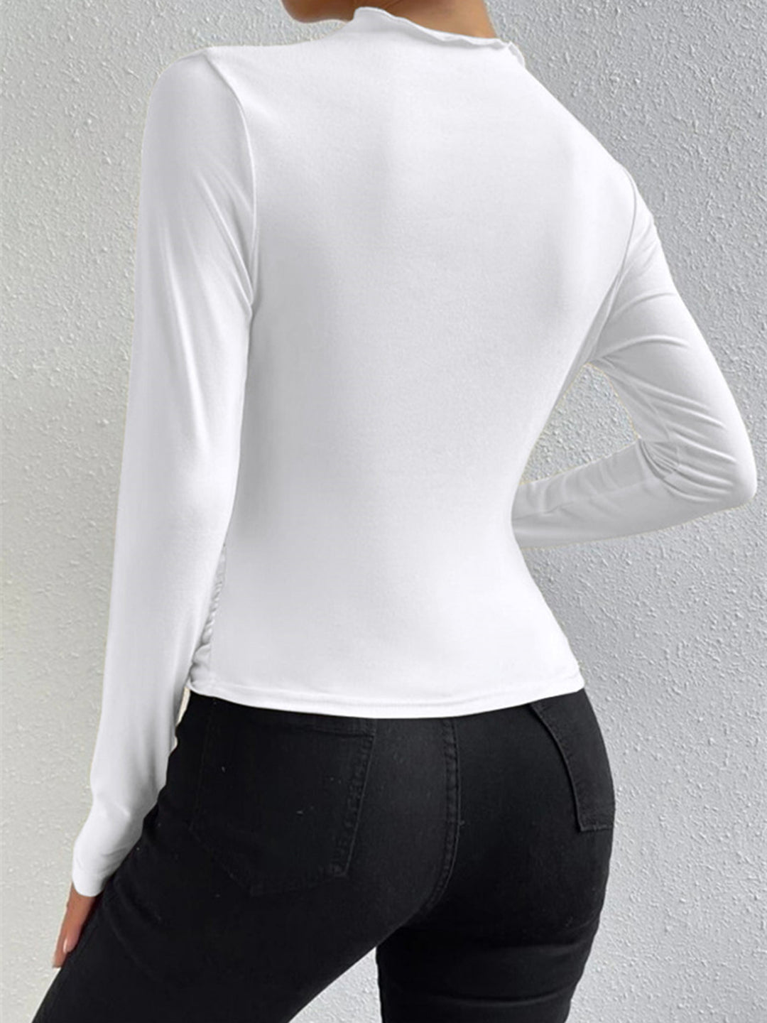 Gedrapeerd top met lange mouwen
