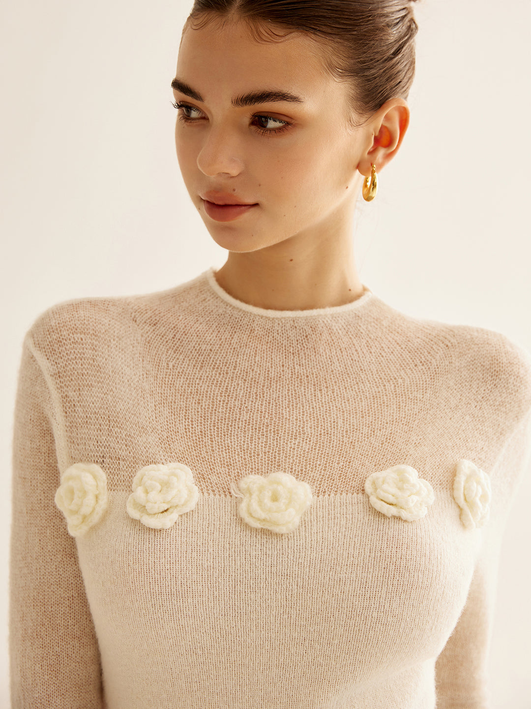 Transparante Gebreide Top Elegance