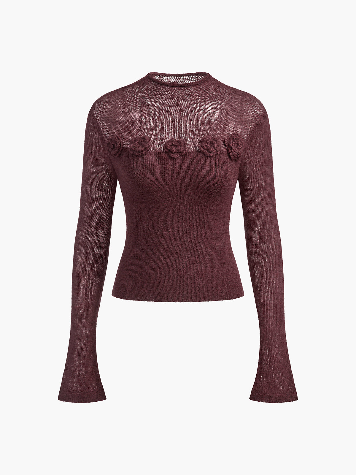 Transparante Gebreide Top Elegance