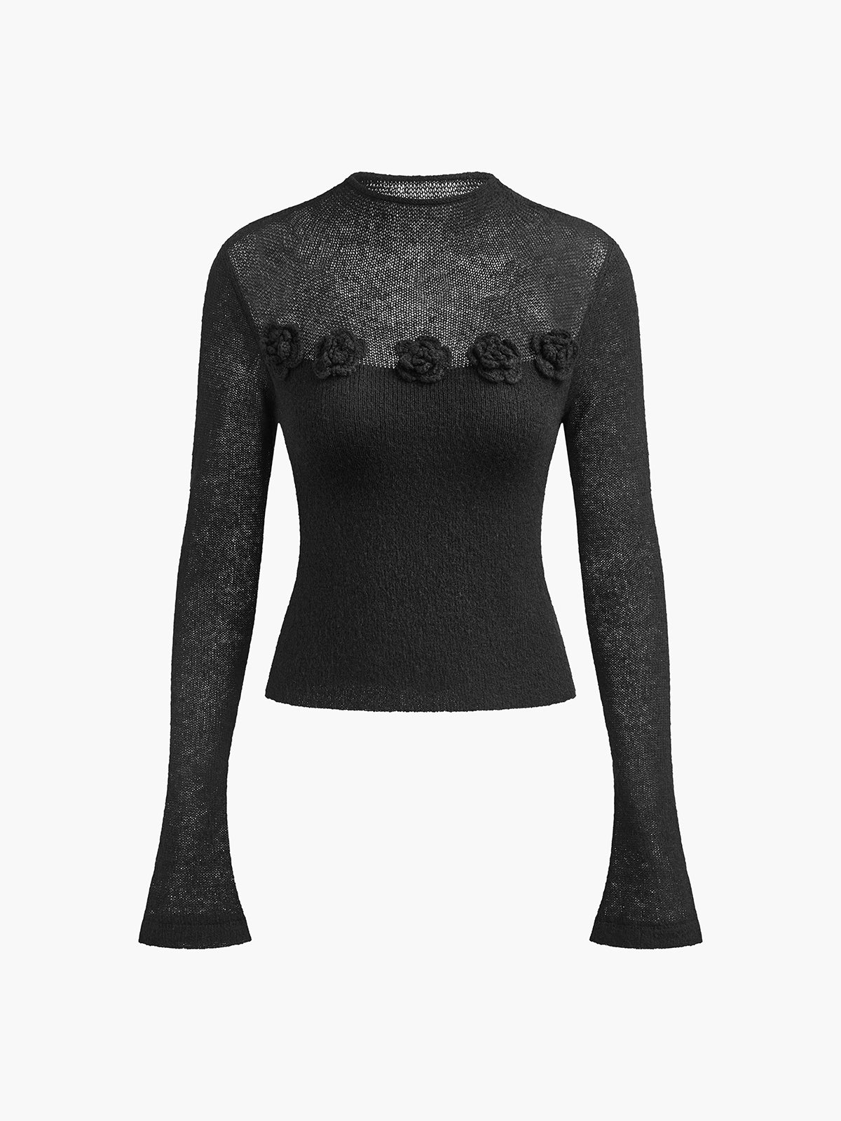 Transparante Gebreide Top Elegance