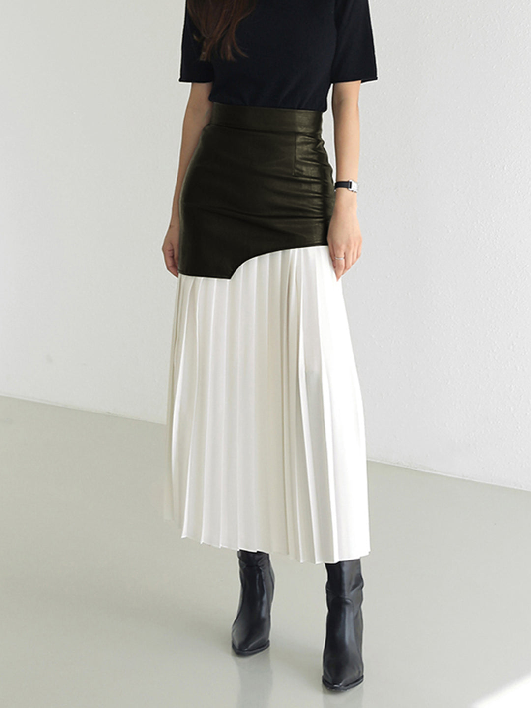 Luxe Rok met Contrast Texturen