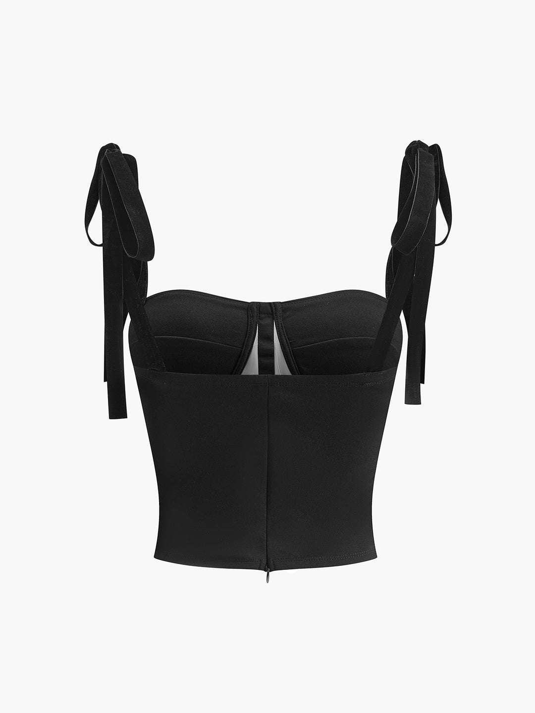Mesh korset met strikbandjes op de schouders
