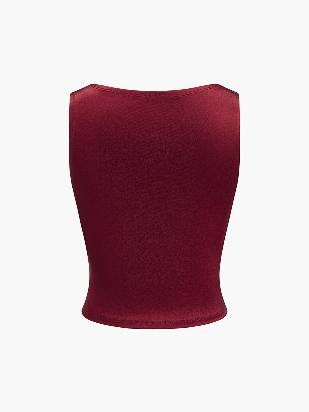 Bourgondische glanzende top met gedrapeerde buste