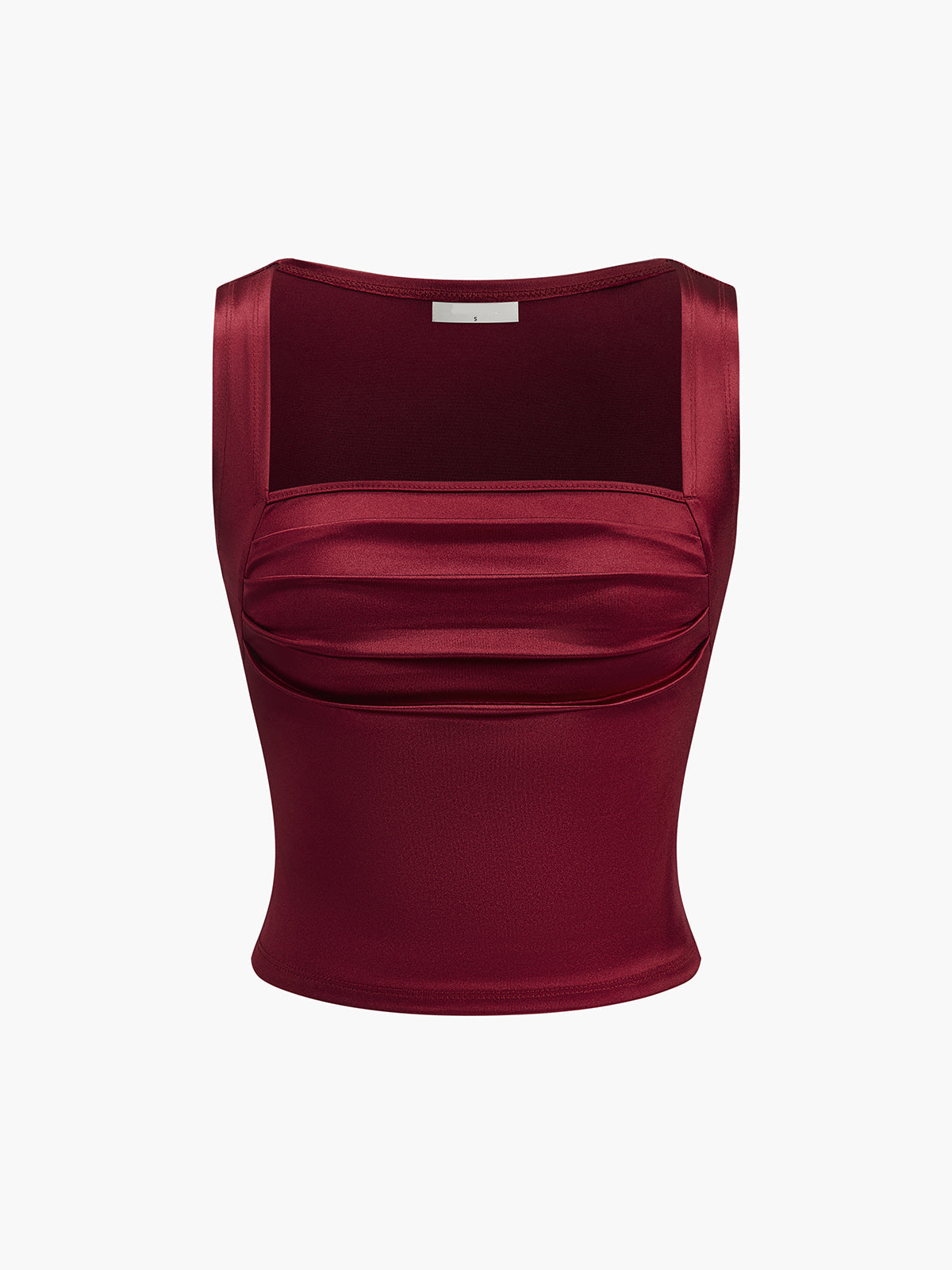 Bourgondische glanzende top met gedrapeerde buste