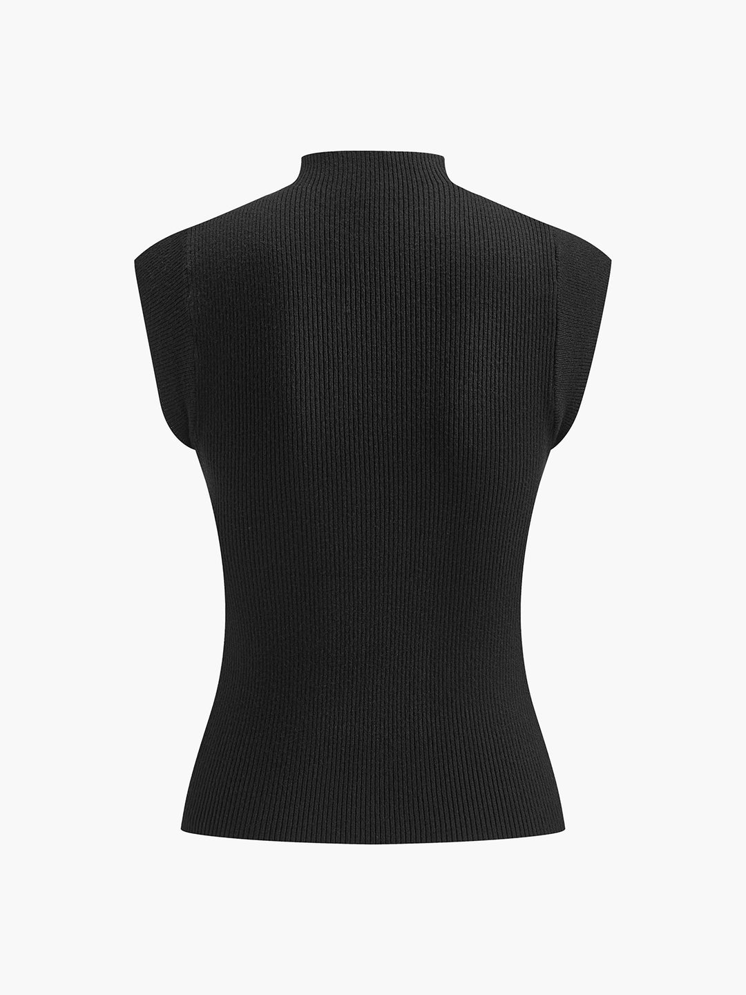 Mouwloos geribbeld topje met mesh detail