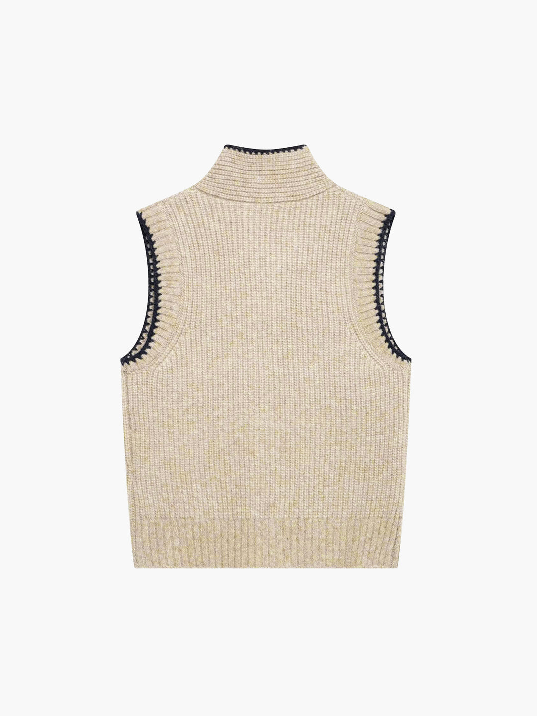 Gebreid vest met strikkraag en knoopdetails