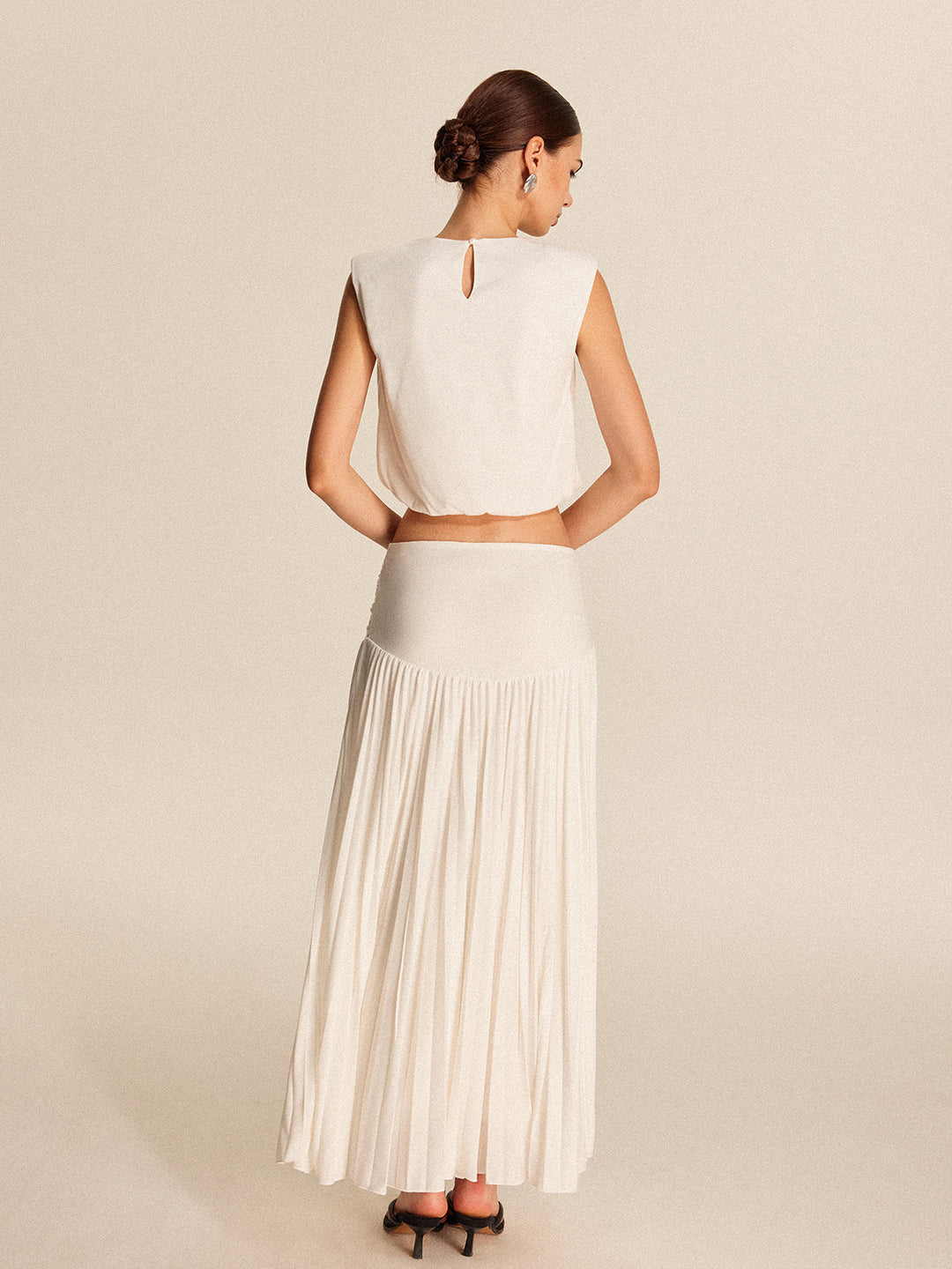 Set van geplooide top en maxi-rok