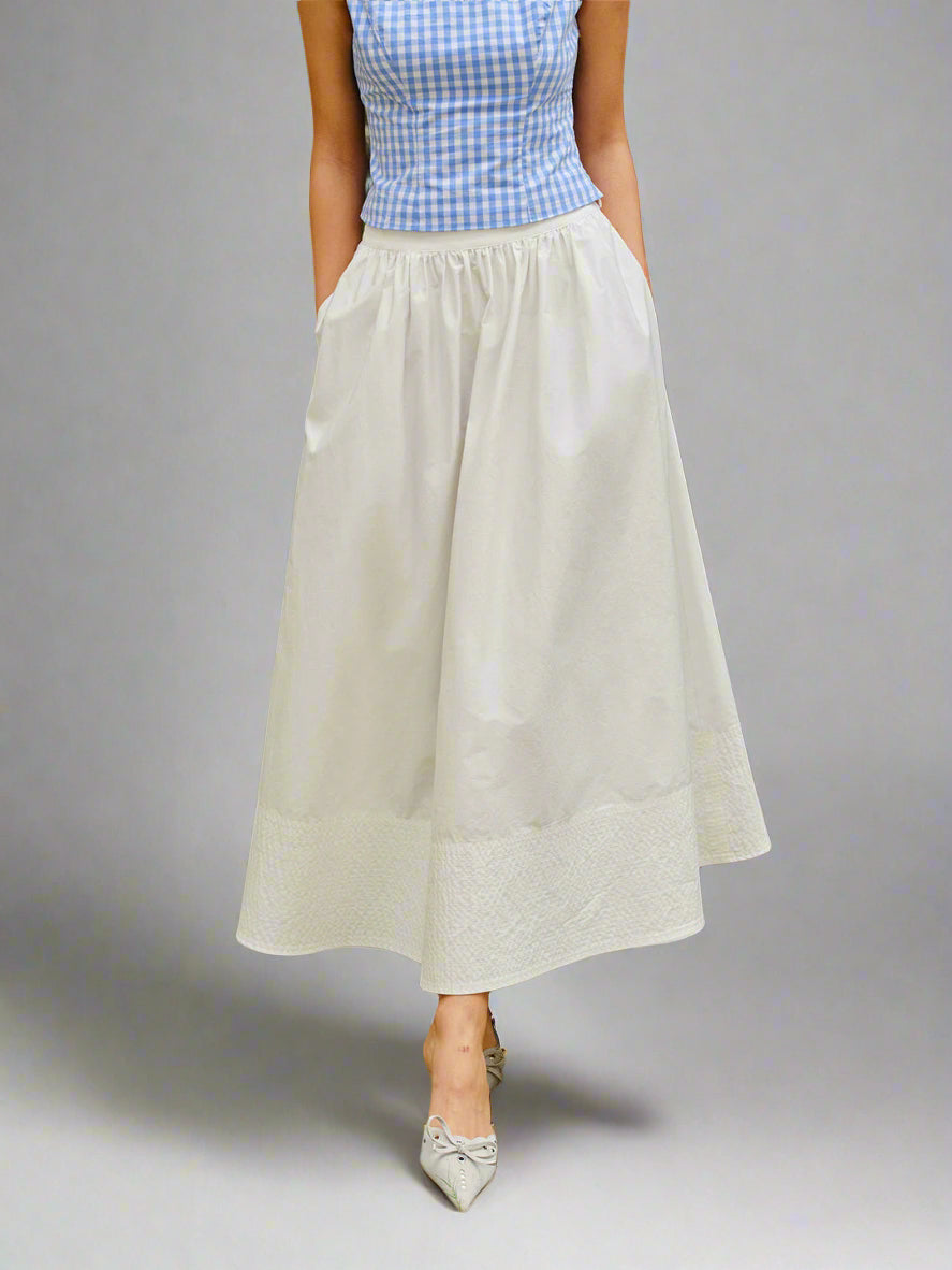 Witte Uitlopende Maxi-Rok