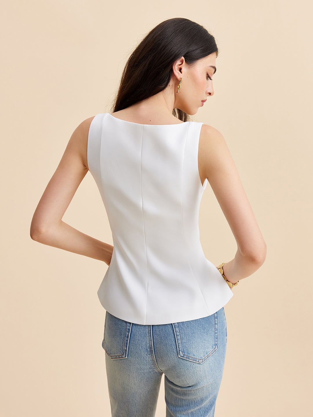 Elegante witte peplum top