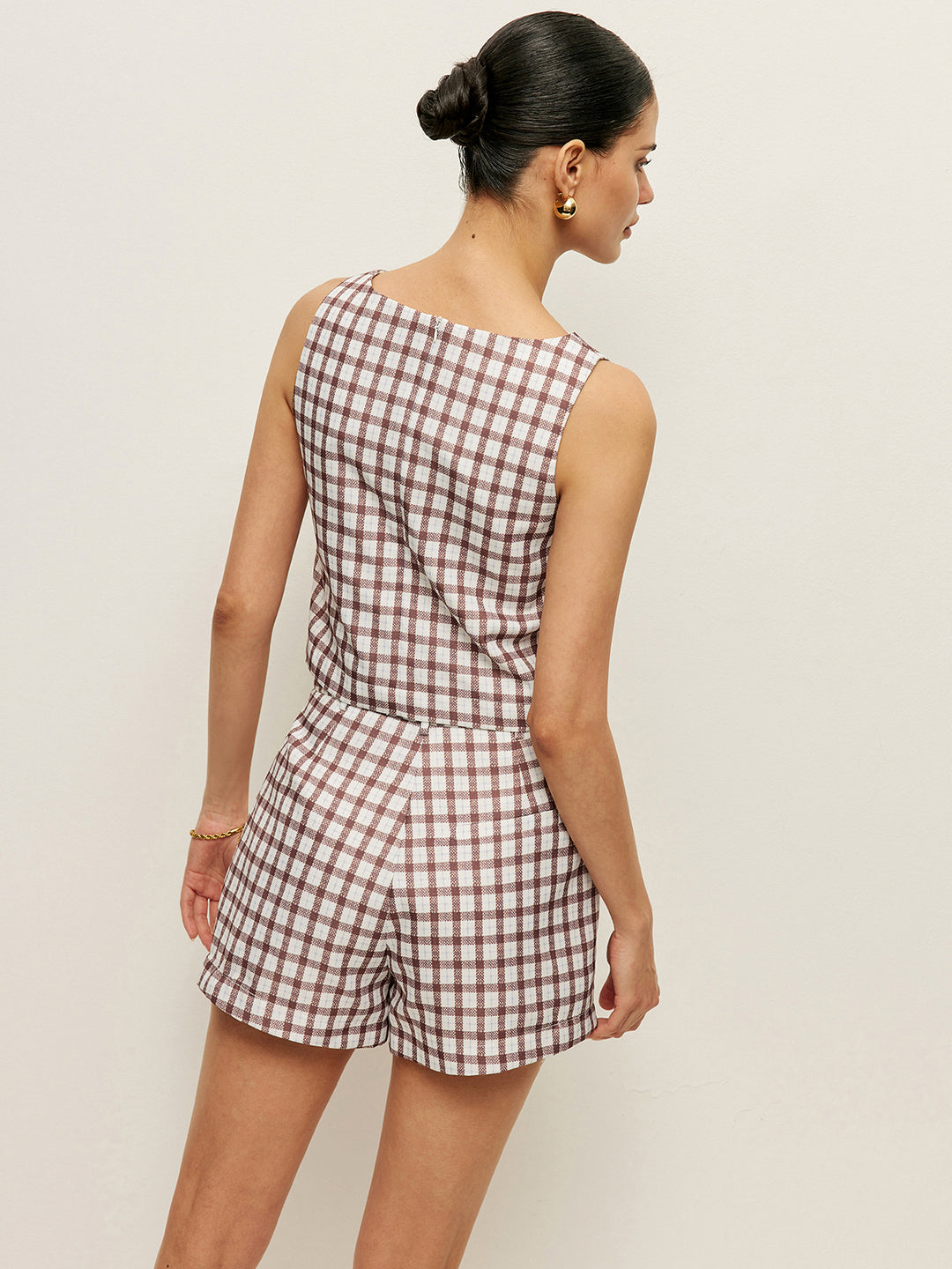 Geruite set met top en short