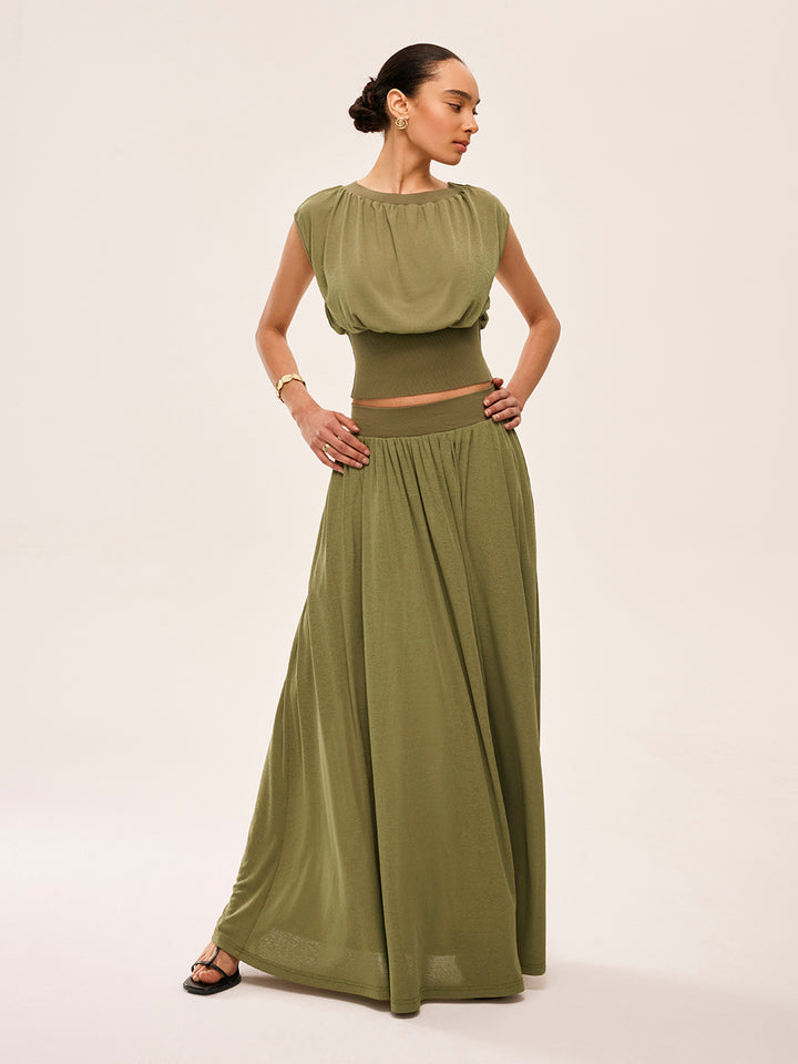 Set met losse top en lange rok