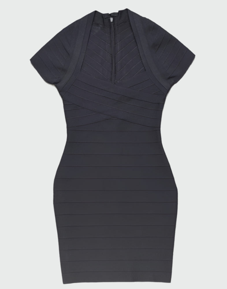 Elegante bandagejurk met korte mouwen