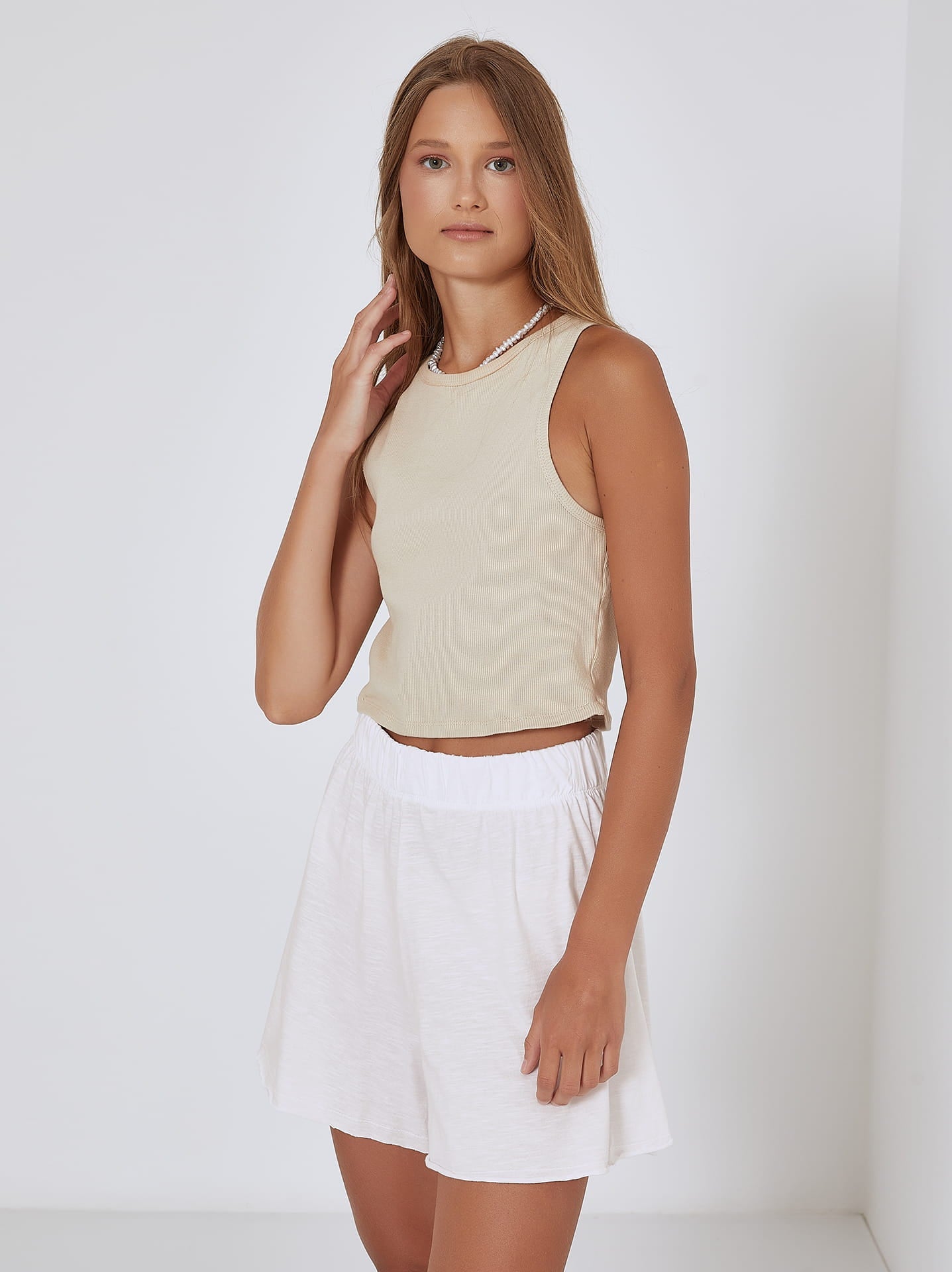 Wijde shorts met elastische taille