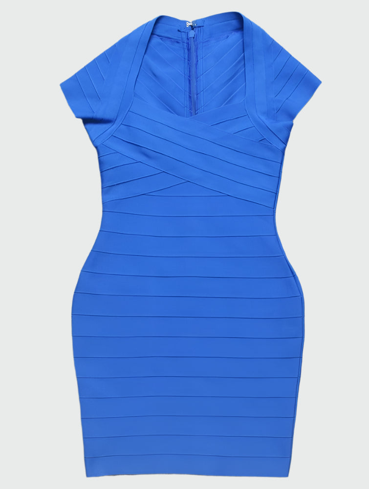 Elegante bandagejurk met korte mouwen