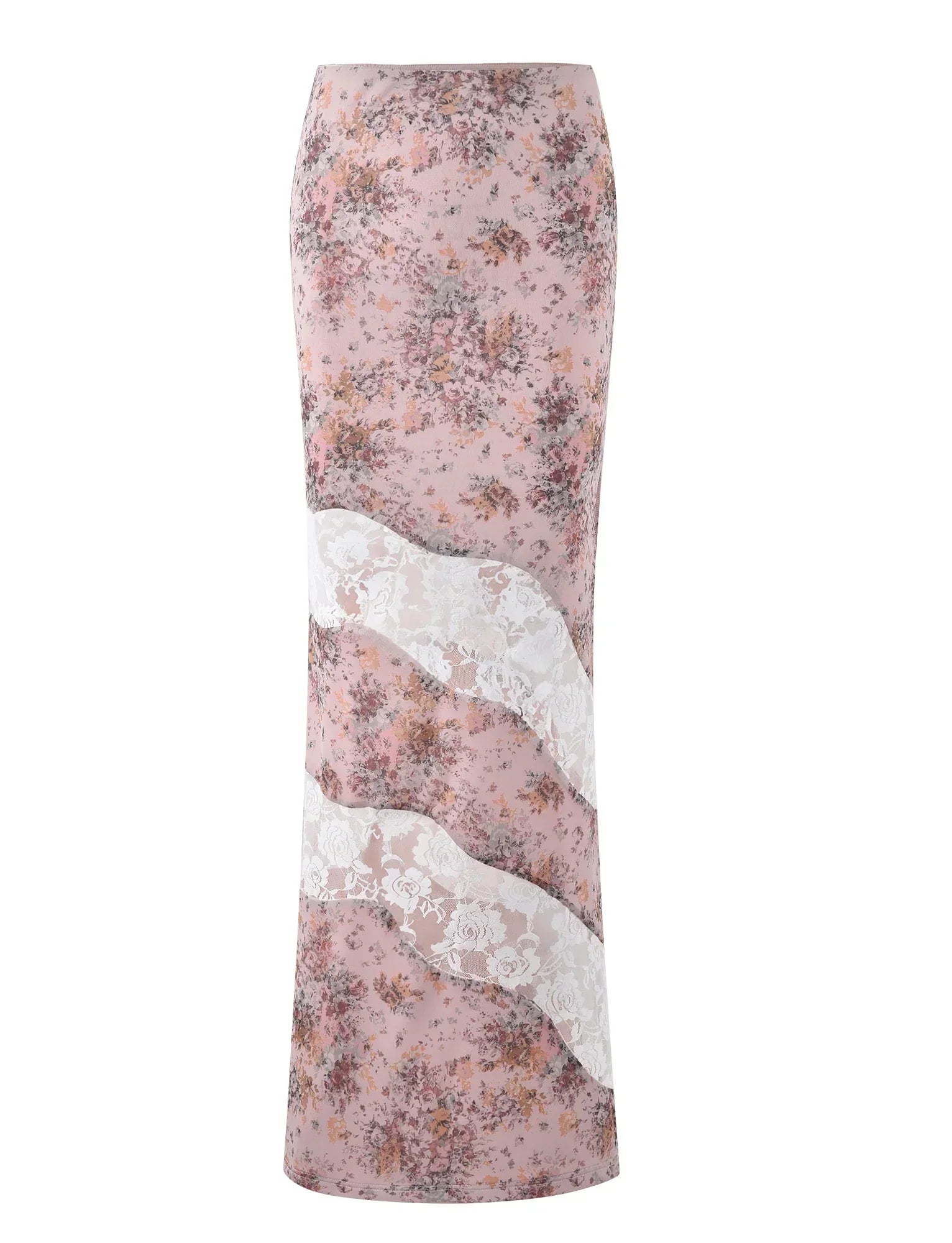 Ärmlös blommig rosa topp med maxikjol