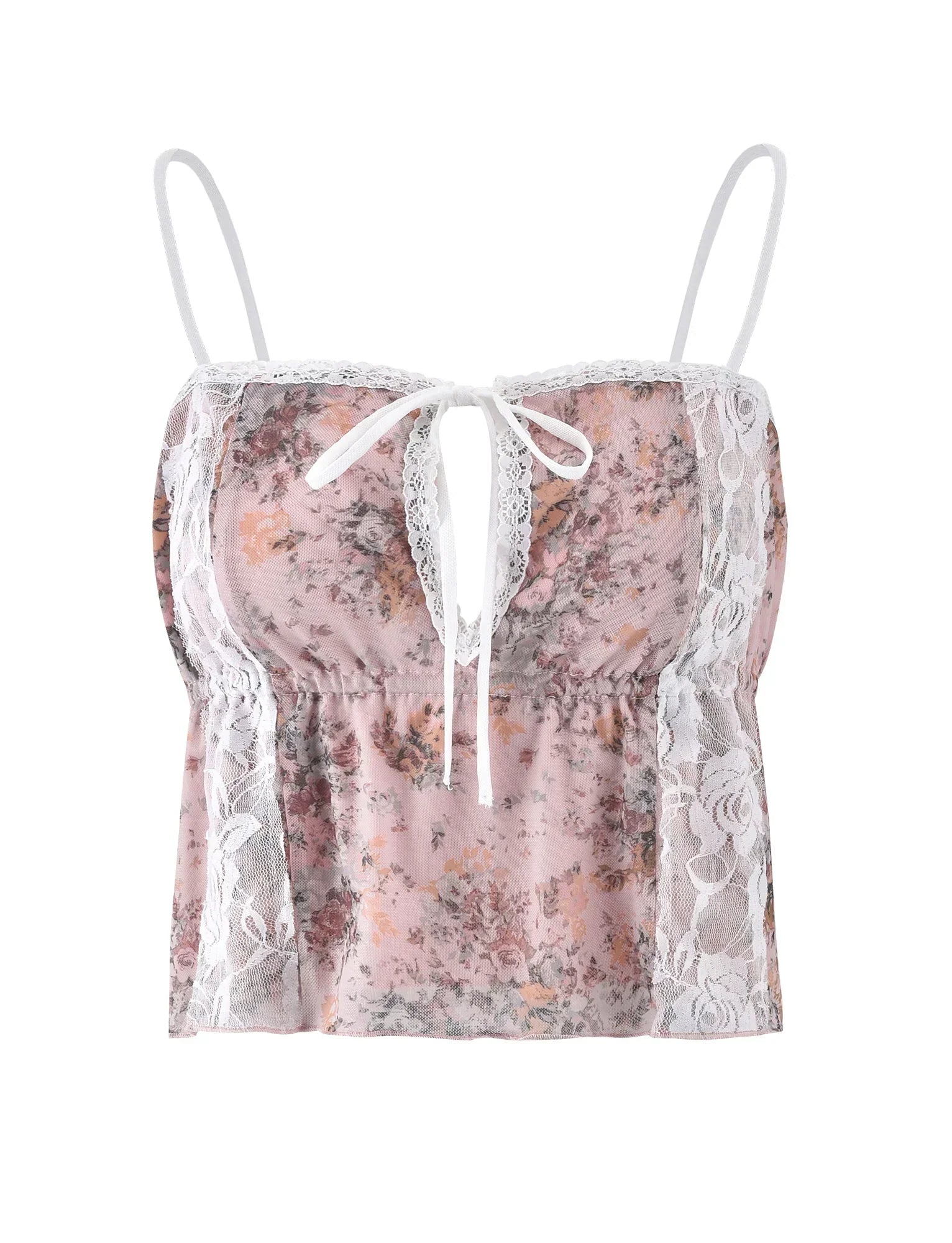 Ärmlös blommig rosa topp med maxikjol