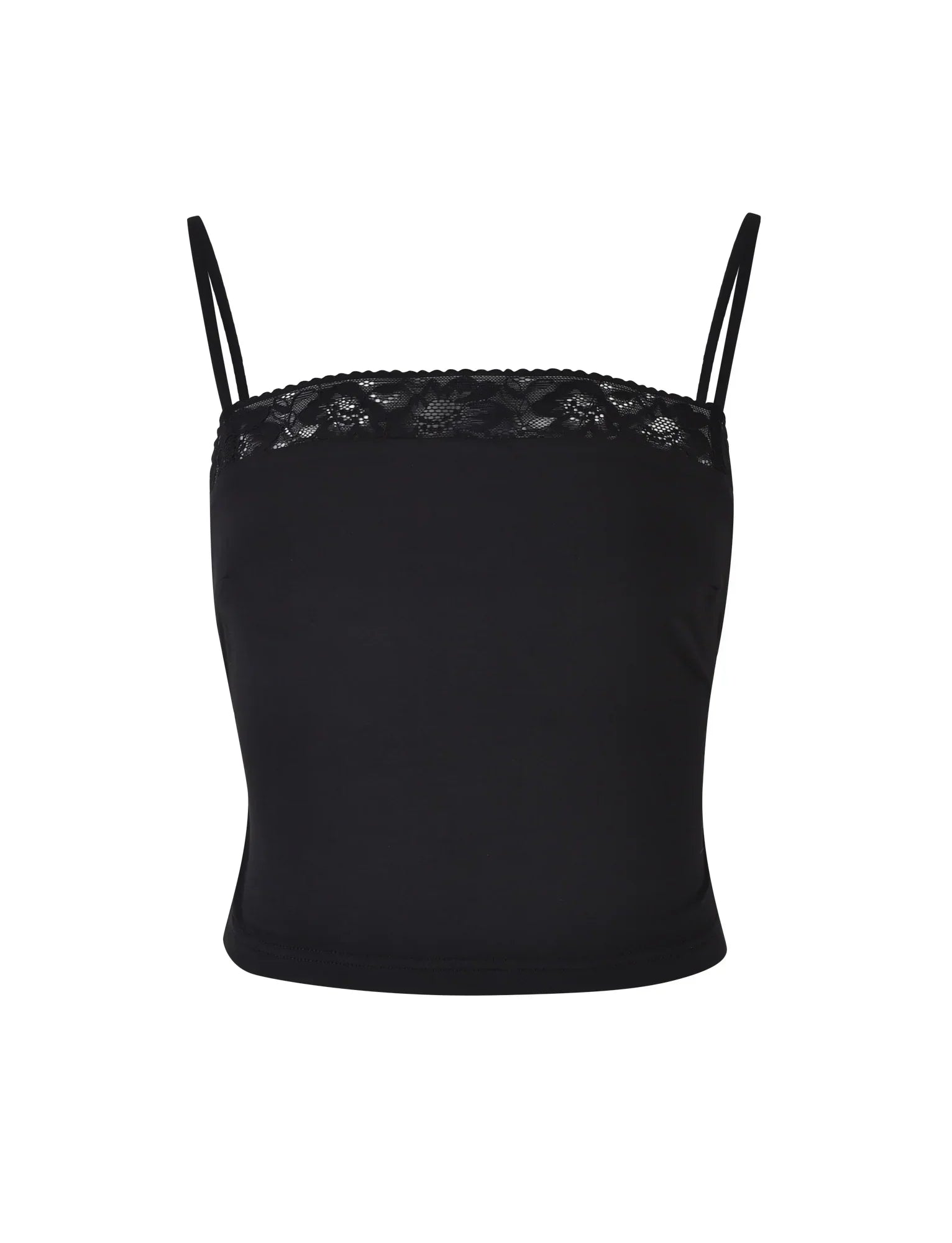 Svart crop top med oregelbunden minikjol