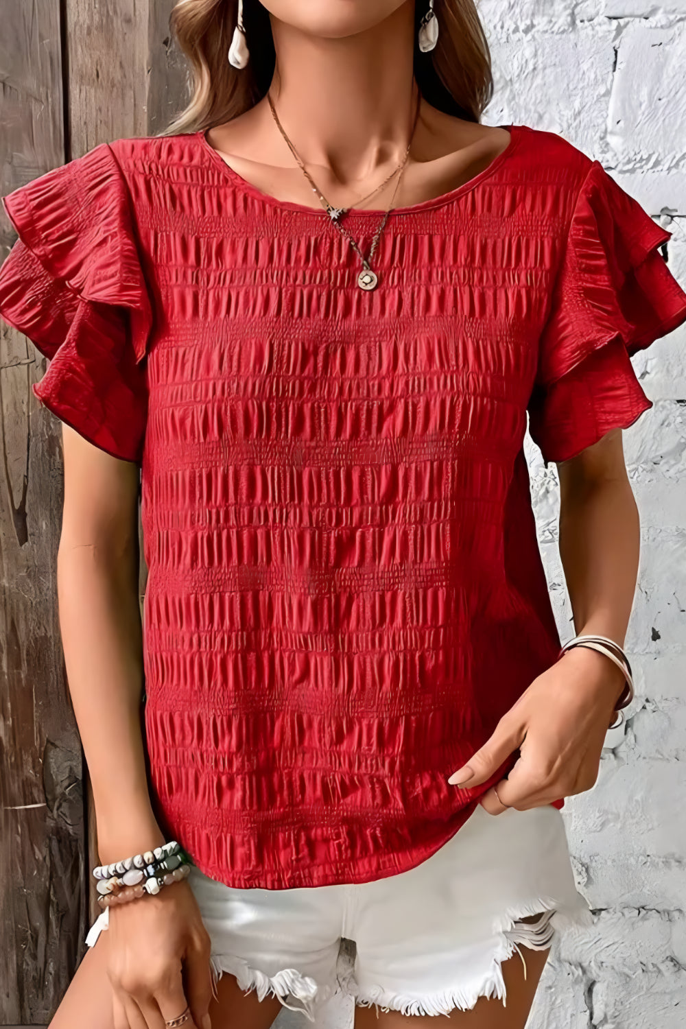 RUFFLE DETAIL ZOMERTOP