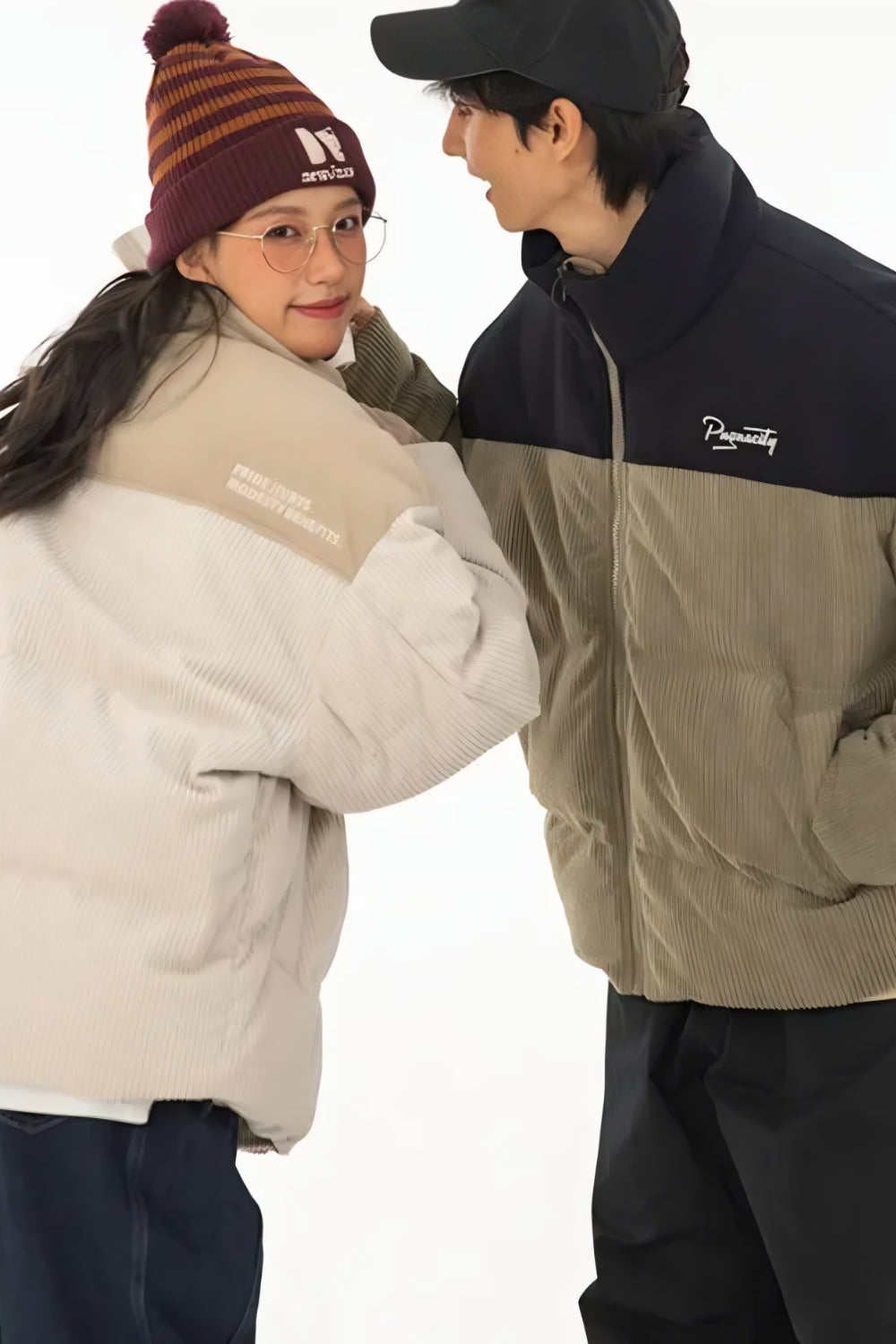 Unisex gewatteerd jack met Hoge Kraag