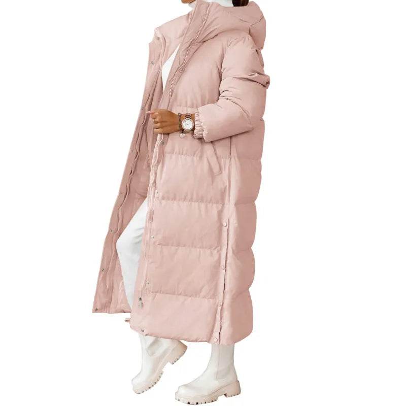 Elegant lång bomullsvadderad