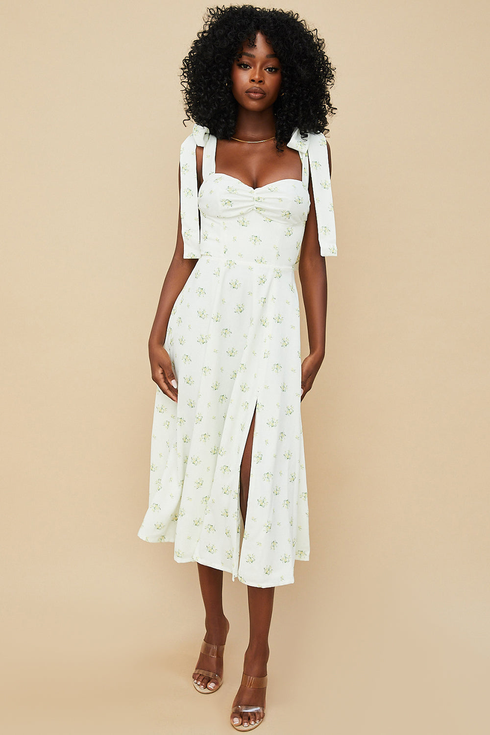 Floral midi sun dress