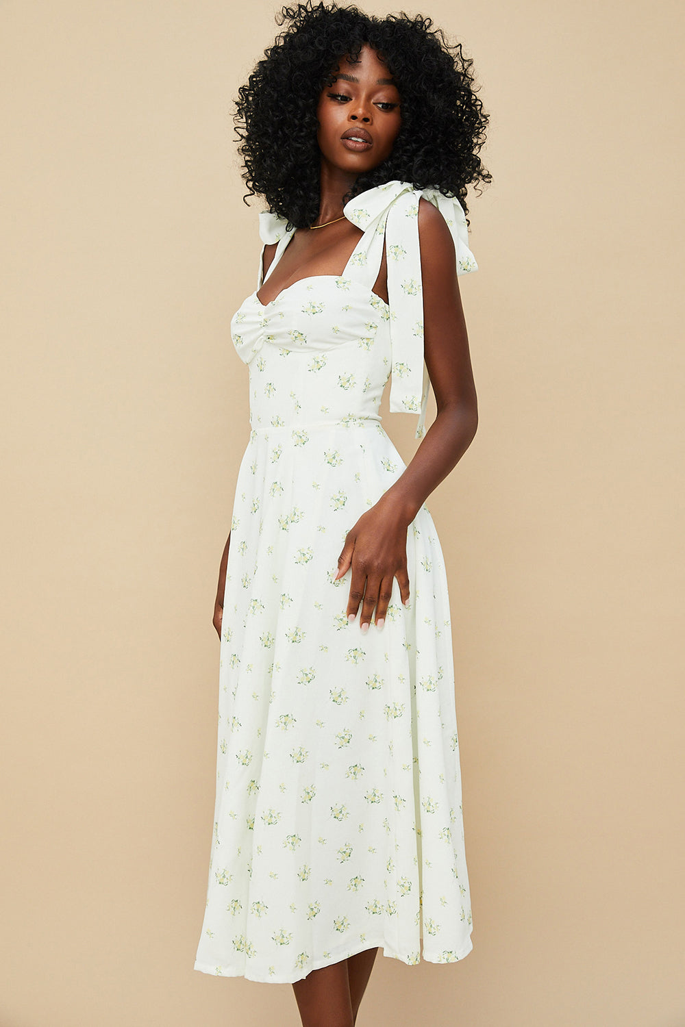 Floral midi sun dress