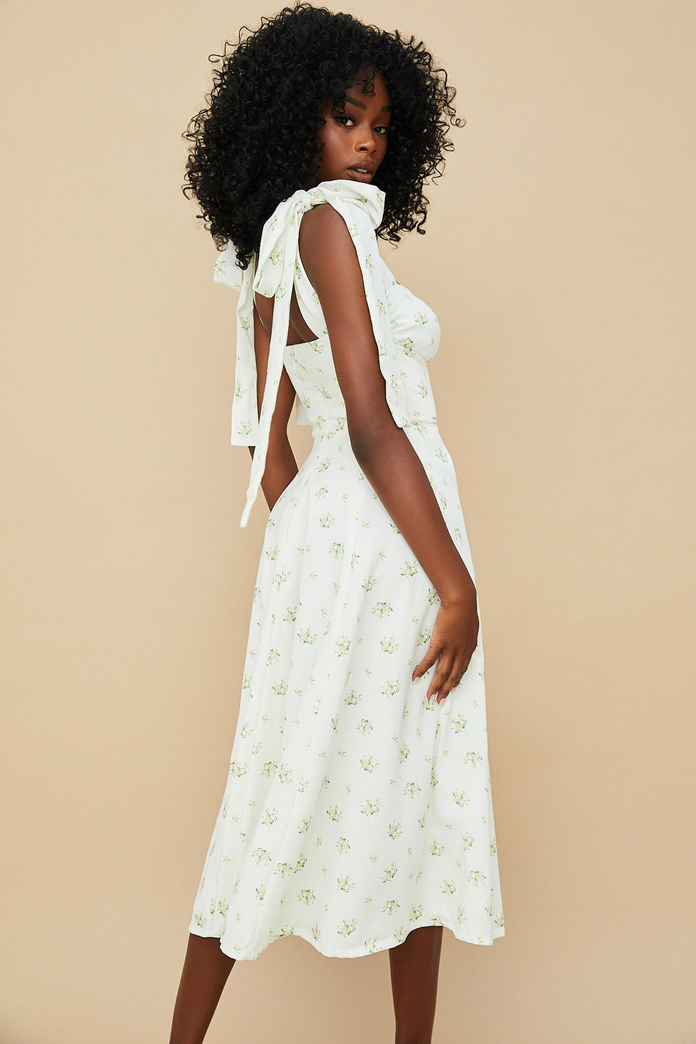 Floral midi sun dress