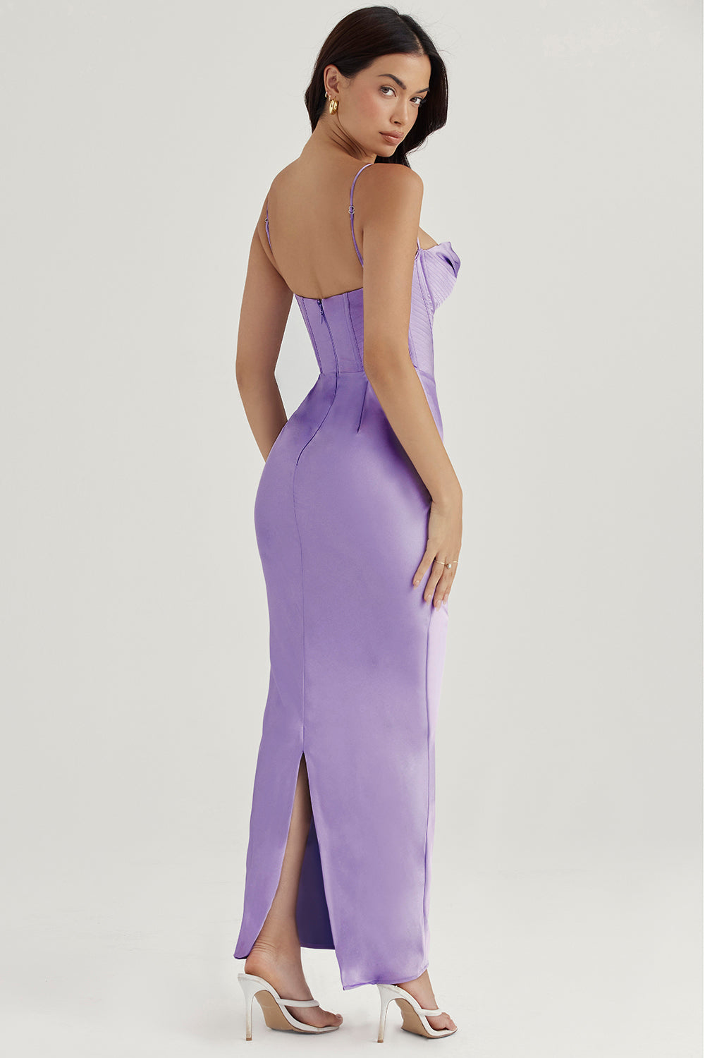 Elegant långklänning i satin