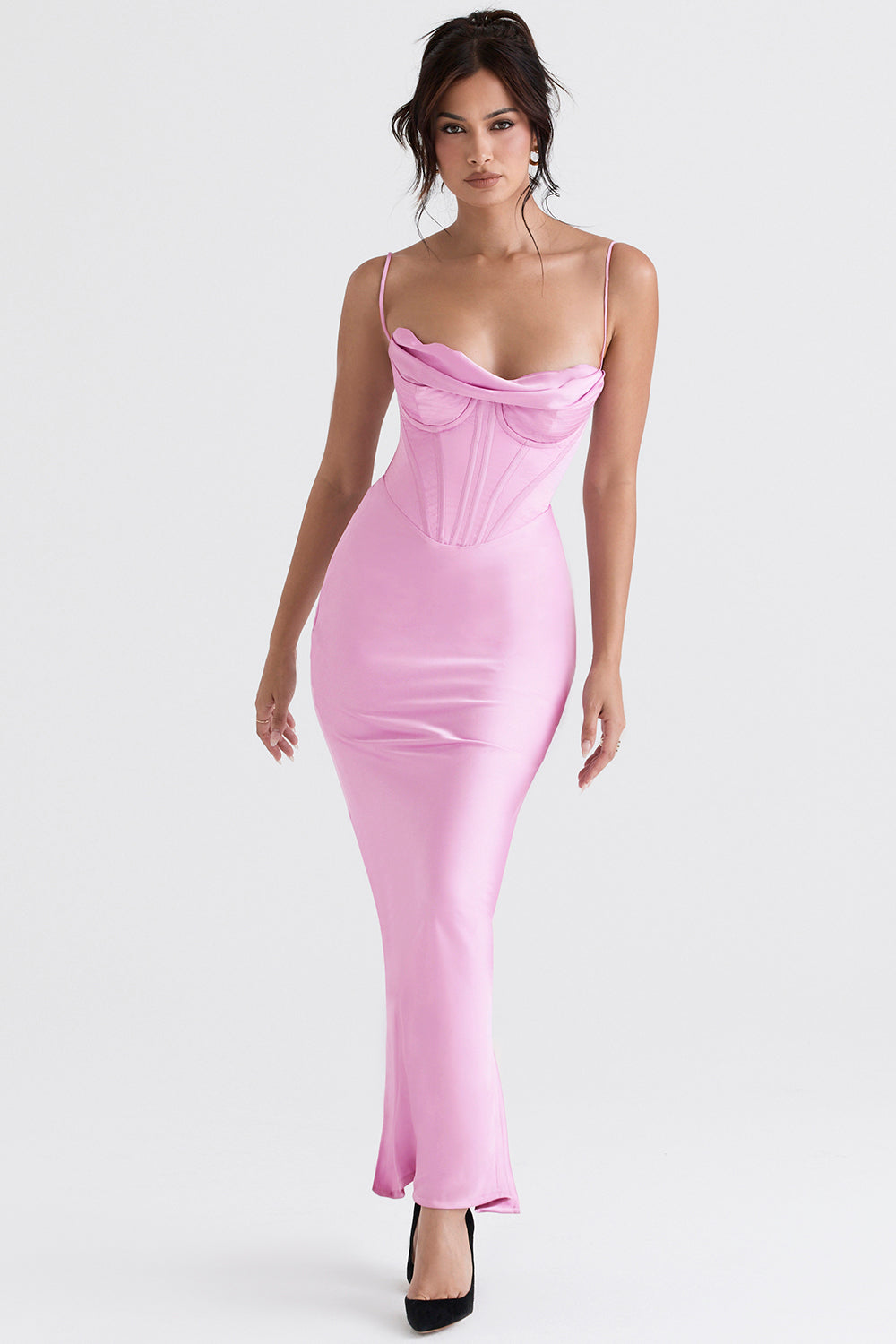 Elegant långklänning i satin