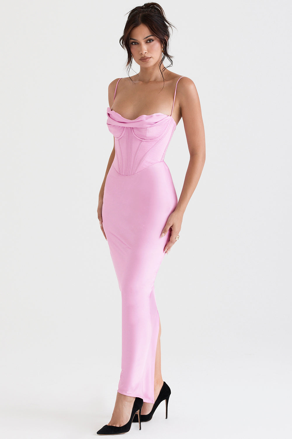 Elegant långklänning i satin