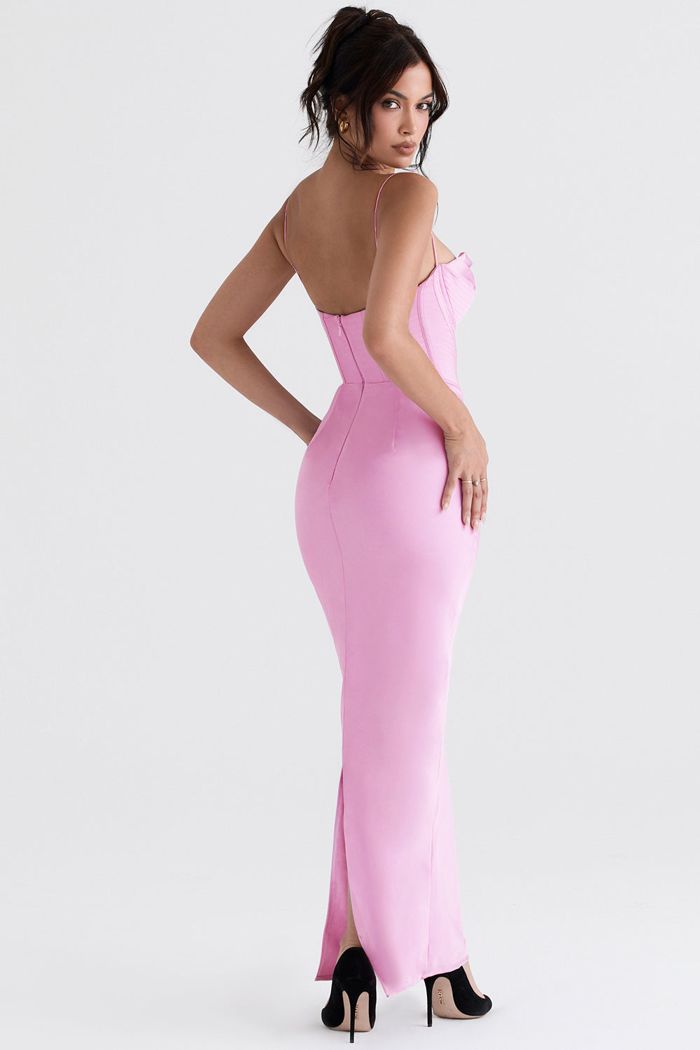 Elegant långklänning i satin