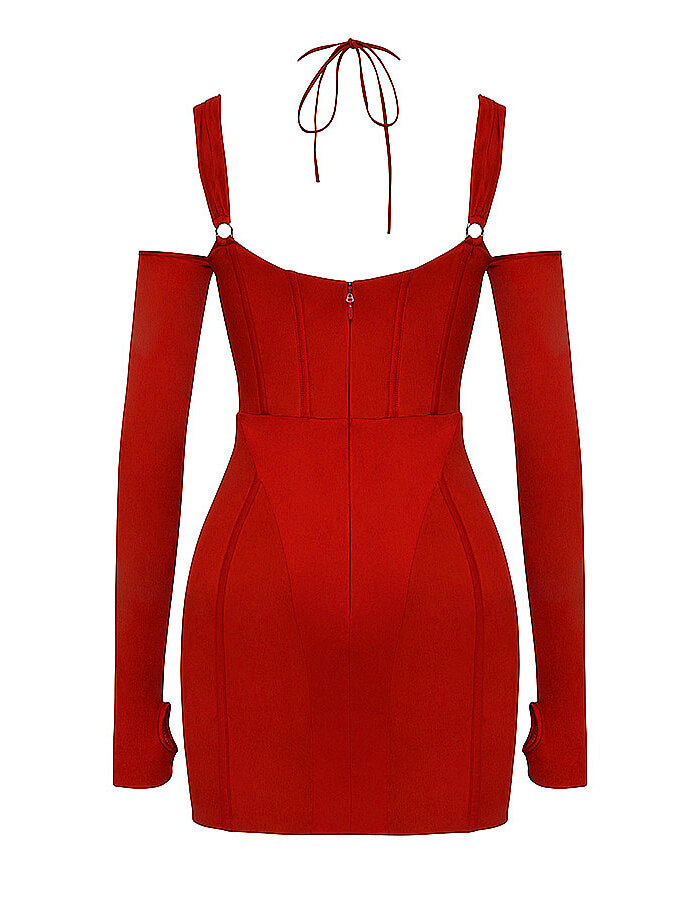 Rode Cut-Out Bodycon Jurk