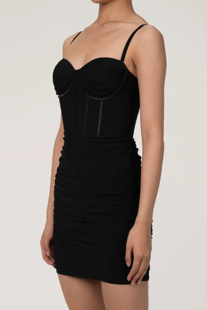 Zwarte Corset Mini Jurk