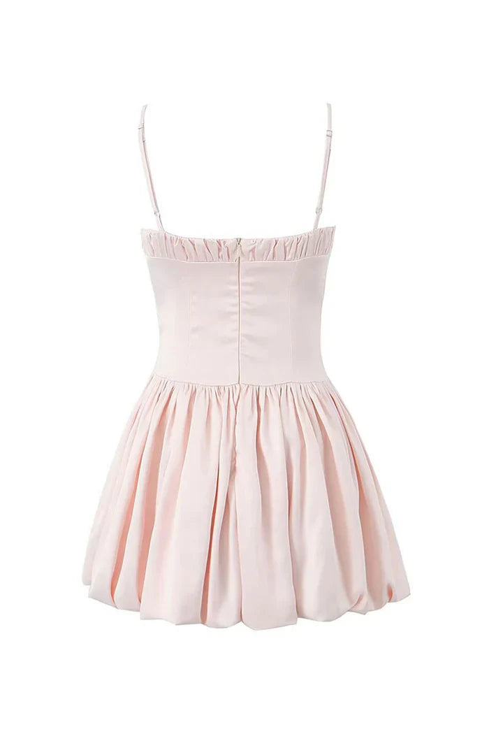 Lichtroze Bubble Mini Jurk