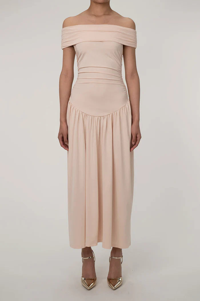 Off-Shoulder Maxi Jurk