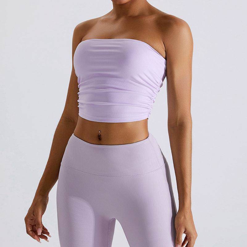 Geribbelde Bandeau Top