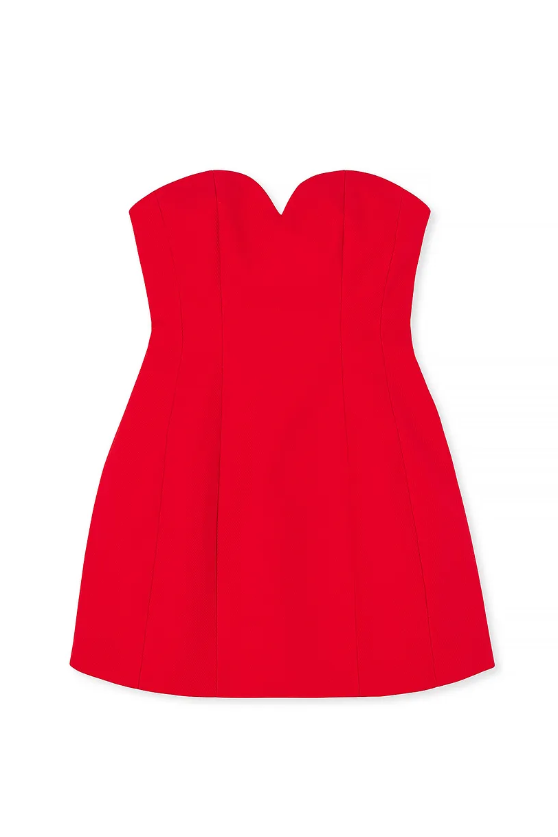 Rode strapless mini-jurk in hartvorm