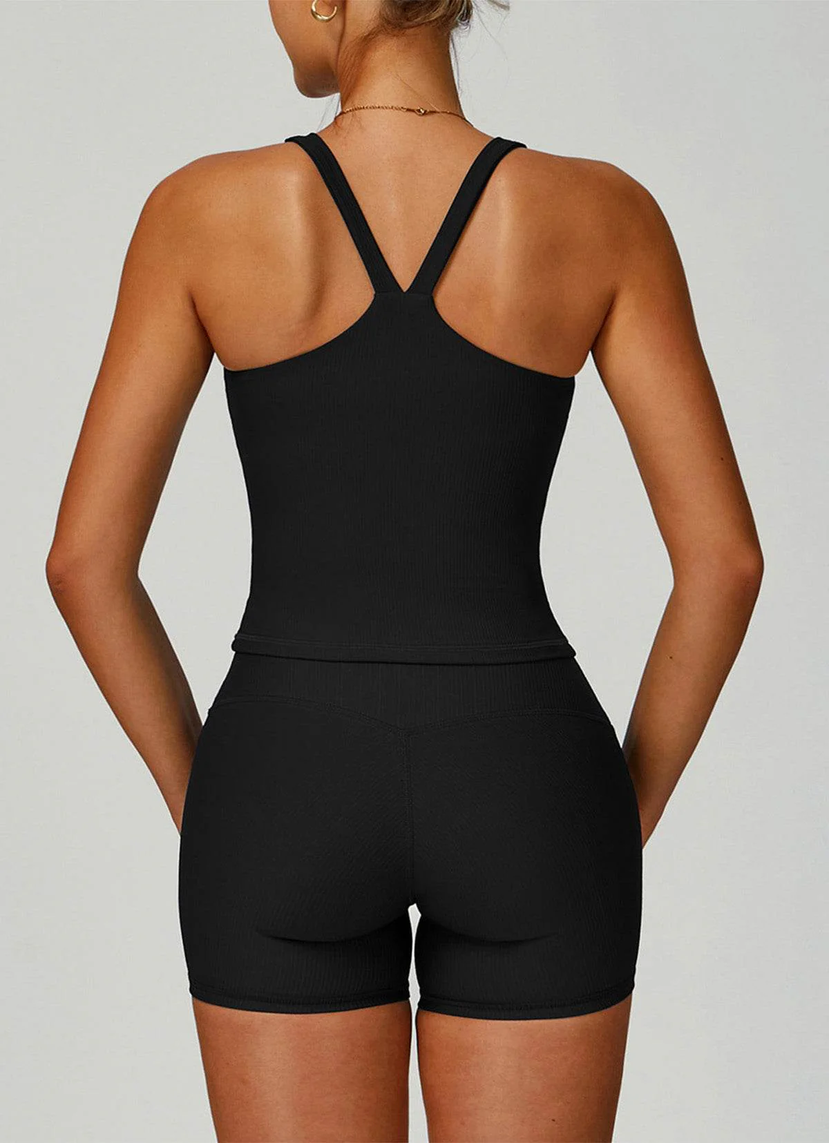 Sportieve Rib Set – Top en Shorts