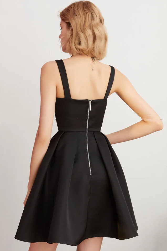 Zwarte Fit & Flare Cocktailjurk