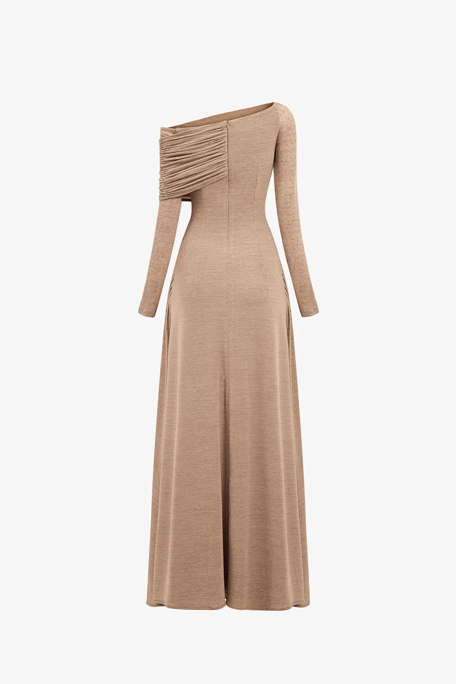Off-Shoulder Drapé Maxi Jurk