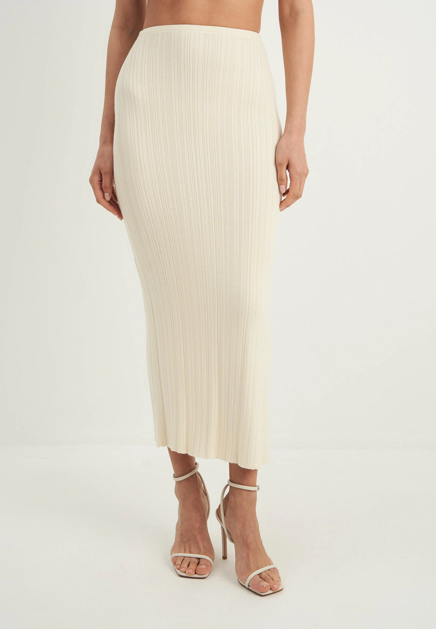 Elegante Geribde Maxi Rok