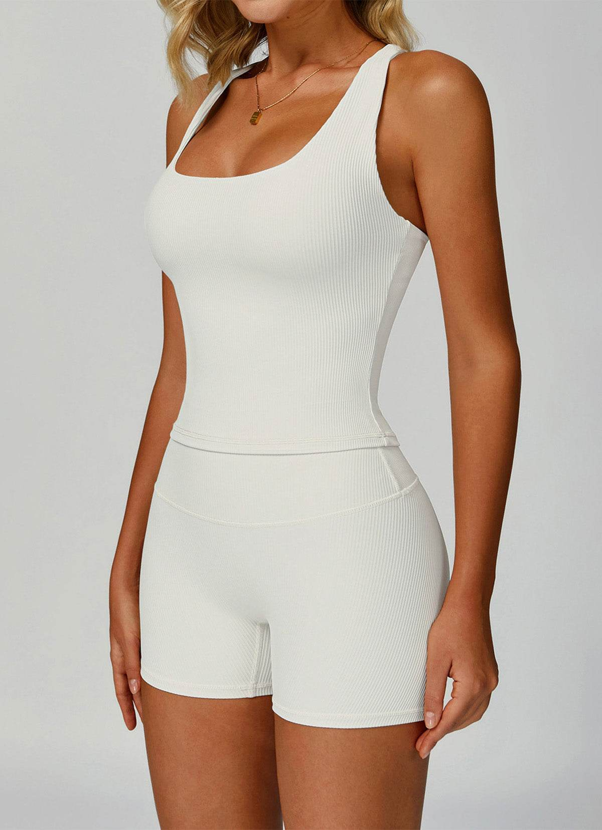 Sportieve Rib Set – Top en Shorts